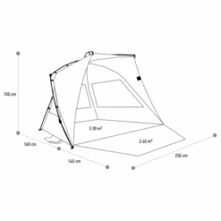 Terra Nation Strandtent Kau Kohu Plus RPET - Bleu -Camping Gasstel Winkel KAUKOHUplus SKETCH 1