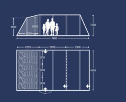 Kampa Tunneltent Croyde 6 5 Kampa Tunneltent Croyde 6 -Camping Gasstel Winkel Kampa tunneltent croyde 6 blauw tekening