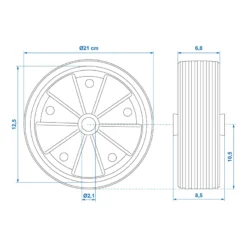 Neuswielbandje Kunststof Velg Met Rubberband 220X70Mm -Camping Gasstel Winkel Neuswielbandje kunststof velg met rubberband 220x70mm plattegrond