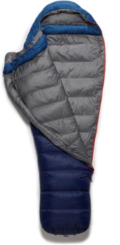 Rab Slaapzak Alpine 400 Left Zip - Ink -Camping Gasstel Winkel Rab slaapzak alpine 400 ink long open2