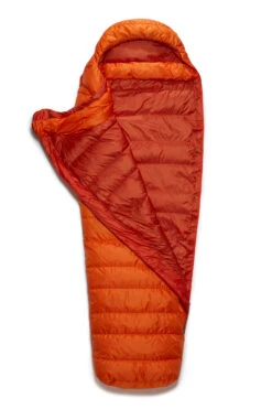 Rab Slaapzak Ascent 300 Left Zip - Atomic -Camping Gasstel Winkel Rab slaapzak ascent 300 Atomic halfopen 1