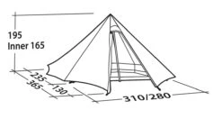 Robens Tent Green Cone PRS -Camping Gasstel Winkel Robens Green Cone tekening