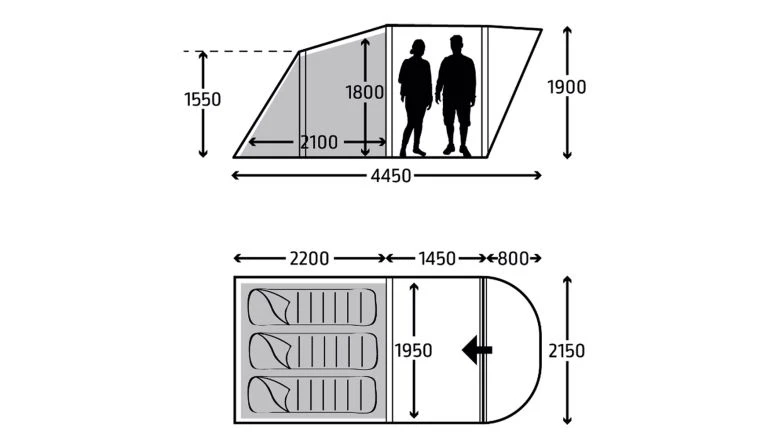 Kampa Tent Brean 3 Air 4 Kampa Tent Brean 3 Air - Afbeelding 2