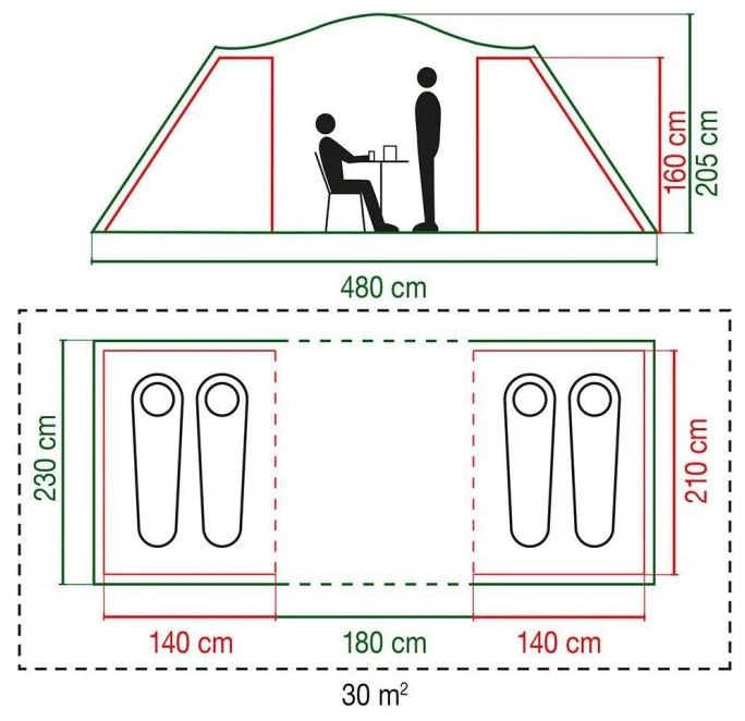 Coleman Tent Spruce Falls 4- Blauw 4 Coleman Tent Spruce Falls 4- Blauw - Afbeelding 2