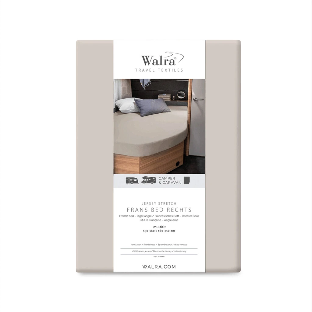 Walra Jersey Hoeslaken Frans Bed Rechts Zand 5 Walra Jersey Hoeslaken Frans Bed Rechts Zand - Afbeelding 3